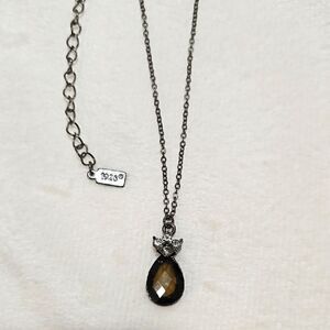 Smokey Pendant with Rhinestones Necklace